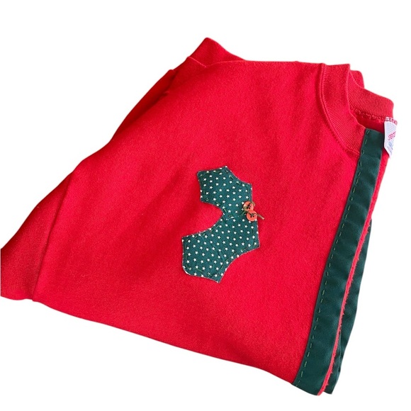 Vintage Hand Stitched Christmas Sweatshirt Unisex XL Holiday 90s Party Sweater - Picture 5 of 7